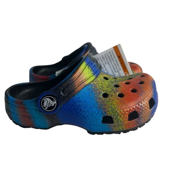 Crocs Unisex Children's Girl Boy Spray Dye Classic Clogs Multicolor US C8 NWT - Picture 1 of 6